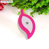 Cartoon Plug-In Led Night Lamp For Kids Room - Plastic Leaf Mini Wall Lighting In Green/Pink/White