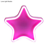 Cartoon Star Led Nightstand Lamp For Girls Room With Plastic Shade