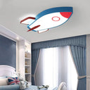 Cartoon Style Blue Led Ceiling Light With Flush Mount - Perfect For Bedroom And Warm/White Options