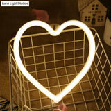 Cartoon Style Heart Shaped Led Night Lamp - White Wall Nightstand Lighting With Usb Plug-In Cord