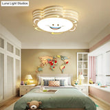 Cartoon Style Led Flushmount Light In Warm/White/3 Colors With Acrylic Finish