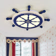 Cartoon-Style Metal And Acrylic Led Flushmount Ceiling Light - Blue Lighting For Bedroom (White/3