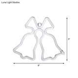 Cartoon Style White Jingle Bell Nightstand Lamp: Mini Led Plastic Wall Lighting