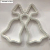 Cartoon Style White Jingle Bell Nightstand Lamp: Mini Led Plastic Wall Lighting