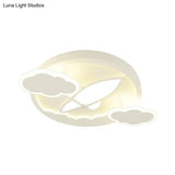 Cartoon White Led Ceiling Mount Light Cloud Deco For Kid’s Bedroom