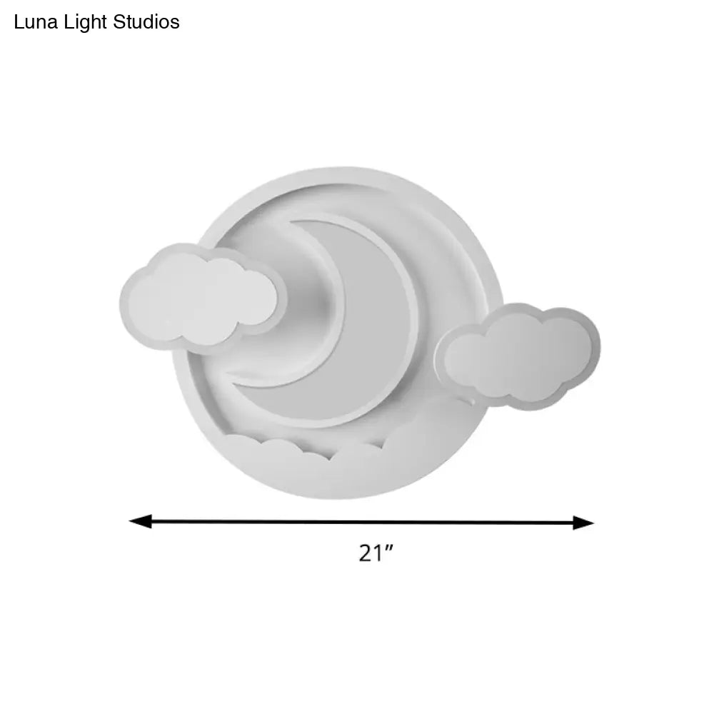 Cartoon White Led Ceiling Mount Light Cloud Deco For Kid’s Bedroom
