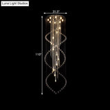 Cascading Crystal Pendant Lamp - Minimalist 19-Bulb Silver Led Suspension Light