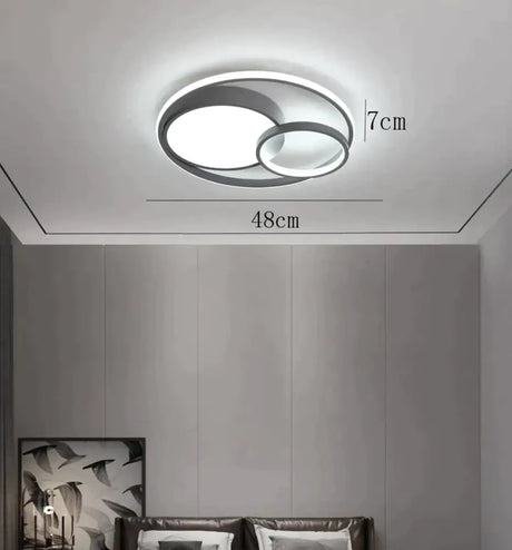 Ceiling Lamp LED Bedroom Lamp Simple Light Luxury Creative Warm Romantic Master Bedroom Lamp Gray / Dia48CM / Warm