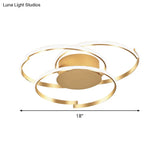 Ceiling Mounted Modern Acrylic Gold 18’/21.5’ Led Flush Light With 3 Rings - Warm/White