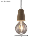 Cement Pendant Lamp - Open Bulb Minimalist Style 1-Light Ideal For Cafes And Restaurants