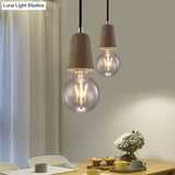 Cement Pendant Lamp - Open Bulb Minimalist Style 1-Light Ideal For Cafes And Restaurants