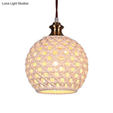 Ceramic Globe Pendant Light For Study Room And Cafe - Creative 1-Head Ceiling