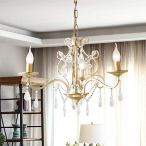 Champagne Crystal Hanging Light: Traditional Restaurant Chandelier With Swirl Element - 3/6 Bulbs 3