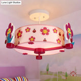 Charming 3 - Light Pink Fabric Ceiling Light For Girls’ Bedroom