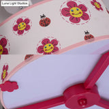Charming 3 - Light Pink Fabric Ceiling Light For Girls’ Bedroom