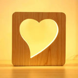 Charming Beige Dorm Bedroom Desk Lamp With Heart Wood Embellishment