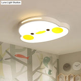 Charming Chick Baby Room Flushmount Light - Adorable Led Ceiling Fixture In White