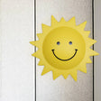 Child Bedroom Cartoon Led Wall Lamp: Yellow Sun Shape Plastic Sconce Lighting