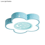 Children’s Hollow Flower Led Ceiling Mount Light With Moon And Star Cartoon Design