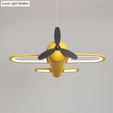 Childrens Playroom Cartoon Acrylic Propeller Jet Led Chandelier Ceiling Light