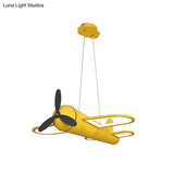 Childrens Playroom Cartoon Acrylic Propeller Jet Led Chandelier Ceiling Light
