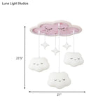 Children’s Sweet Dream Cloud Led Ceiling Light For Bedroom - With Draping Acrylic And Flush Mount