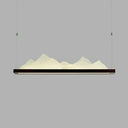 Chinese 1-Light Black Mountain-Shaped Pendant Chandelier Acrylic Shade Study Room Décor - 31.5/39/47