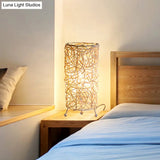 Chinese Bamboo Cylindrical Desk Light: 1 Bulb Task Lighting For Living Room In White/Coffee