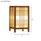 Chinese Beige Teahouse Desk Light - Rectangular Wood Shade 1 Head Task Lighting