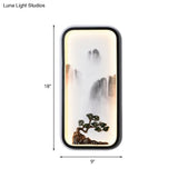 Chinese Ceramic Black Mountain Mural Lamp - Led Wall Lighting Fixture