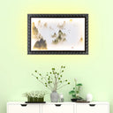 Chinese Fabric Led Wall Sconce: Paradise/Misty Mountain Black Mural Lighting For Home Décor / B