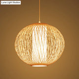 Chinese-Inspired Beige Globe Pendant Lamp With Bamboo Hanging Light Kit - Inner White Cylinder Shade