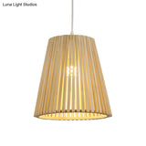 Chinese Pendant Lamp: Wood Ceiling Light With Bamboo Shade