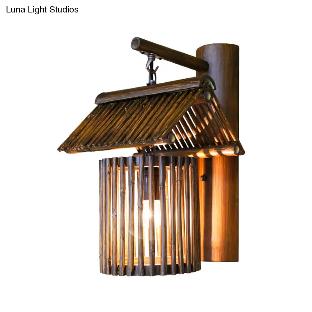 Chinese Style Bamboo Wall Light Single Restaurant Hanging Lamp