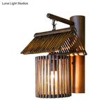 Chinese Style Bamboo Wall Light Single Restaurant Hanging Lamp