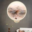 Chinese Style Led Wall Light - White Acrylic Mural Lamp For Hallway With Fish And Bird Design