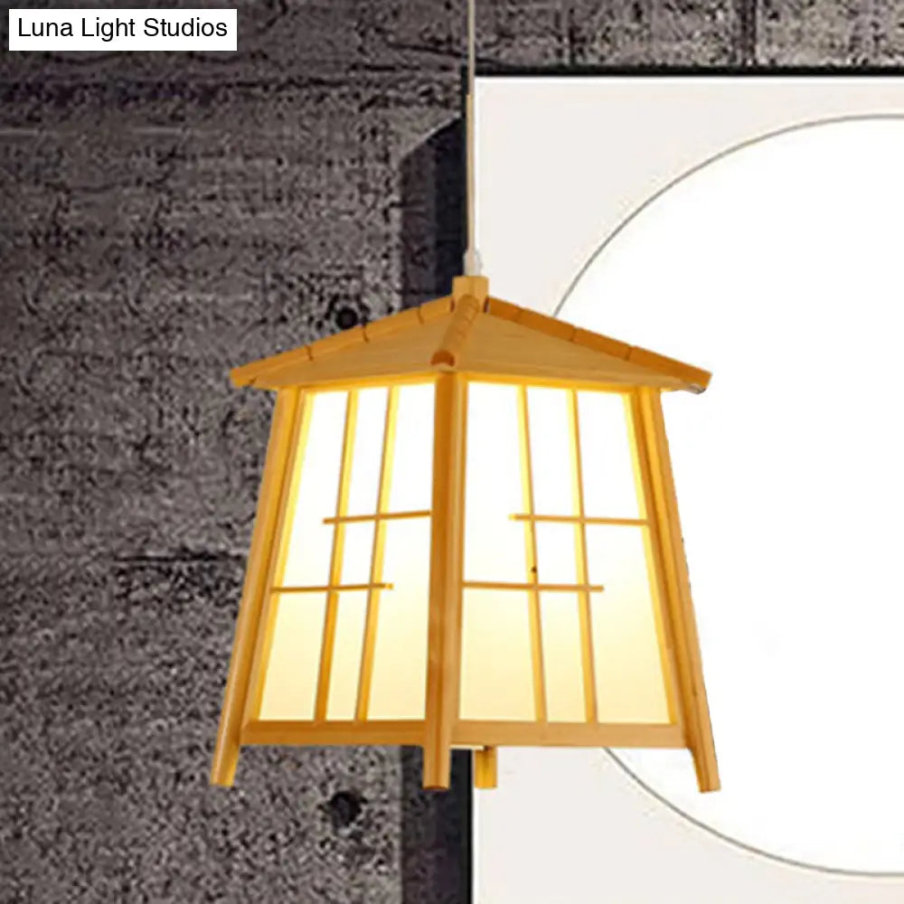 Chinese Style Pendant Light - Wood Hanging Lamp For Dining Room