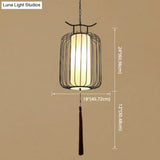 Chinese Style Retro 1-Light Pendant Lighting | Vertical Cage Shade Restaurant Hanging Lamp