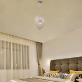 Chrome Beaded Pendant Lighting With Teardrop Shade - Modern Clear Crystal Chandelier