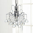 Chrome Finished Crystal Ball Curved Arm Chandelier With Bare Bulbs