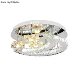 Chrome Flush Mount Light With Moon & Starry Metal Led Ceiling Lamp – Luxurious Bedroom Lighting