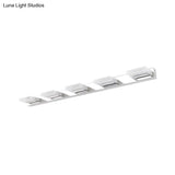 Chrome Wall Sconce With Brick Acrylic Shade For Bathroom Vanity - Choose From 2/3/5 Warm White