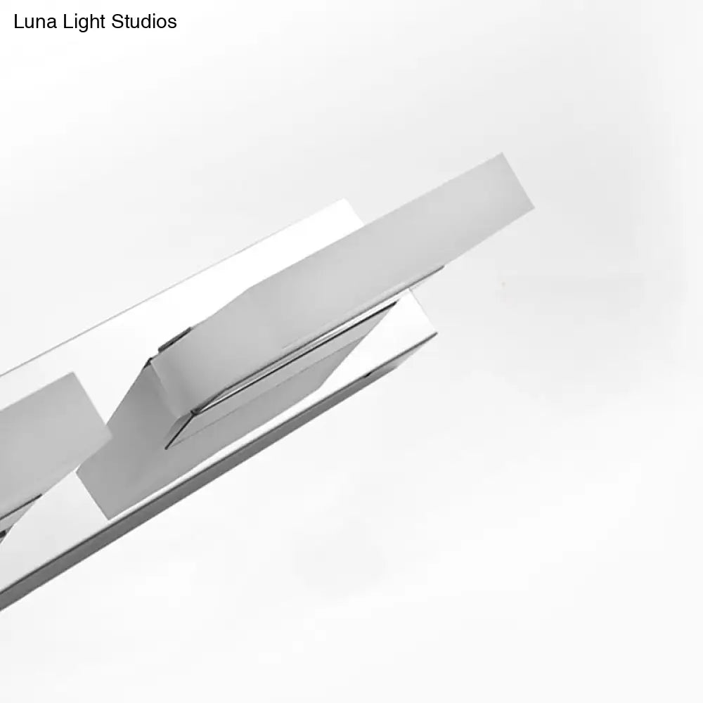 Chrome Wall Sconce With Brick Acrylic Shade For Bathroom Vanity - Choose From 2/3/5 Warm White