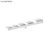 Chrome Wall Sconce With Brick Acrylic Shade For Bathroom Vanity - Choose From 2/3/5 Warm White