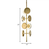 Postmodern Circle Hanging Led Chandelier In Gold - Bedroom Ceiling Light (8-Light 23/31.5 H)