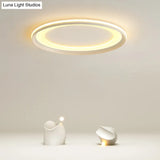 Circle Metal Shade Led Bedroom Flush Mount Ceiling Lamp - Minimalist Style