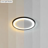 Circle Metal Shade Led Bedroom Flush Mount Ceiling Lamp - Minimalist Style