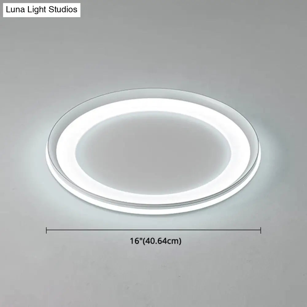 Circle Metal Shade Led Bedroom Flush Mount Ceiling Lamp - Minimalist Style
