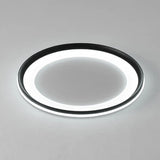Circle Metal Shade Led Bedroom Flush Mount Ceiling Lamp - Minimalist Style Black / White