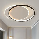 Circular Flush Light Fixture With Acrylic Shade In Black And White - Simplicity Led Ceiling Mount